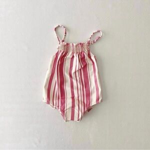 Pink and White Striped Baby Swimsuit